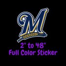 Milwaukee Brewers Full Color Vinyl Decal | Hydroflask decal | Cornhole decal 3