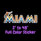 Miami Marlins Full Color Vinyl Decal | Hydroflask decal | Cornhole decal 1
