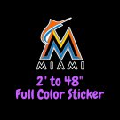 Miami Marlins Full Color Vinyl Decal | Hydroflask decal | Cornhole decal 2
