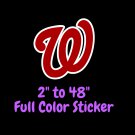 Washington Nationals Full Color Vinyl Decal | Hydroflask decal Cornhole decal 5