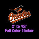 Baltimore Orioles Full Color Vinyl Decal | Hydroflask decal | Cornhole decal 4