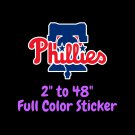 Philadelphia Phillies Full Color Vinyl Decal | Hydroflask decal Cornhole decal 2