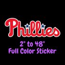 Philadelphia Phillies Full Color Vinyl Decal | Hydroflask decal Cornhole decal 3