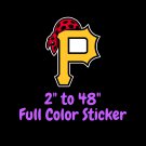 Pittsburgh Pirates Full Color Vinyl Decal | Hydroflask decal | Cornhole decal 1