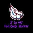 Colorado Avalanche Full Color Vinyl Decal | Hydroflask decal | Cornhole decal 1