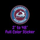 Colorado Avalanche Full Color Vinyl Decal | Hydroflask decal | Cornhole decal 2