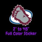 Colorado Avalanche Full Color Vinyl Decal | Hydroflask decal | Cornhole decal 4
