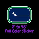 Vancouver Canucks Full Color Vinyl Decal | Hydroflask decal | Cornhole decal 3