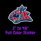 Columbus Blue Jackets Full Color Vinyl Decal | Hydroflask decal Cornhole decal 2