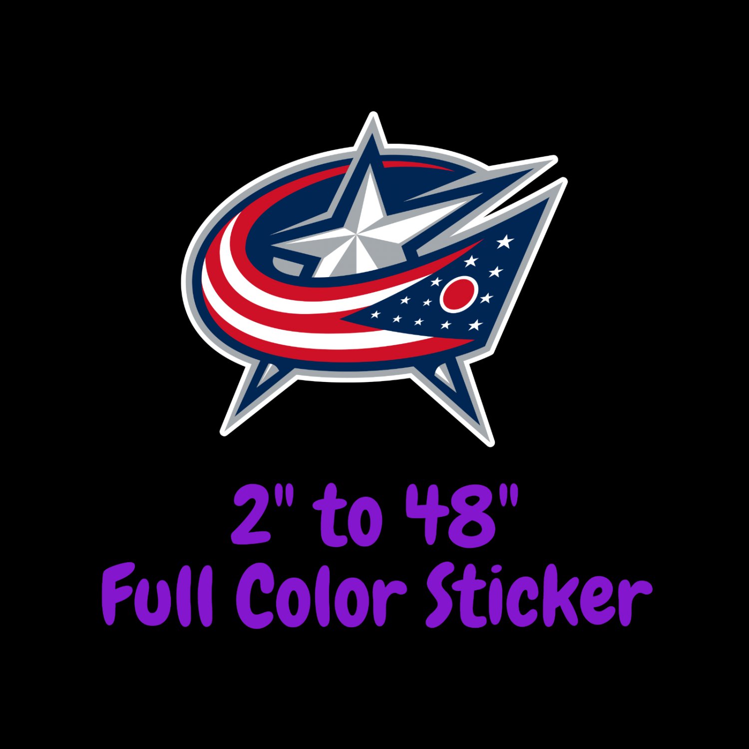 Columbus Blue Jackets Full Color Vinyl Decal | Hydroflask decal Cornhole decal 7