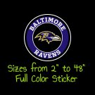 Baltimore Ravens Full Color Vinyl Decal | Hydroflask decal | Cornhole decal 3