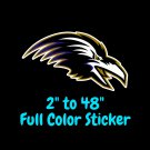 Baltimore Ravens Full Color Vinyl Decal | Hydroflask decal | Cornhole decal 5