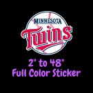 Minnesota Twins Full Color Vinyl Decal | Hydroflask decal | Cornhole decal 1