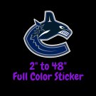 Vancouver Canucks Full Color Vinyl Decal | Hydroflask decal | Cornhole decal 2