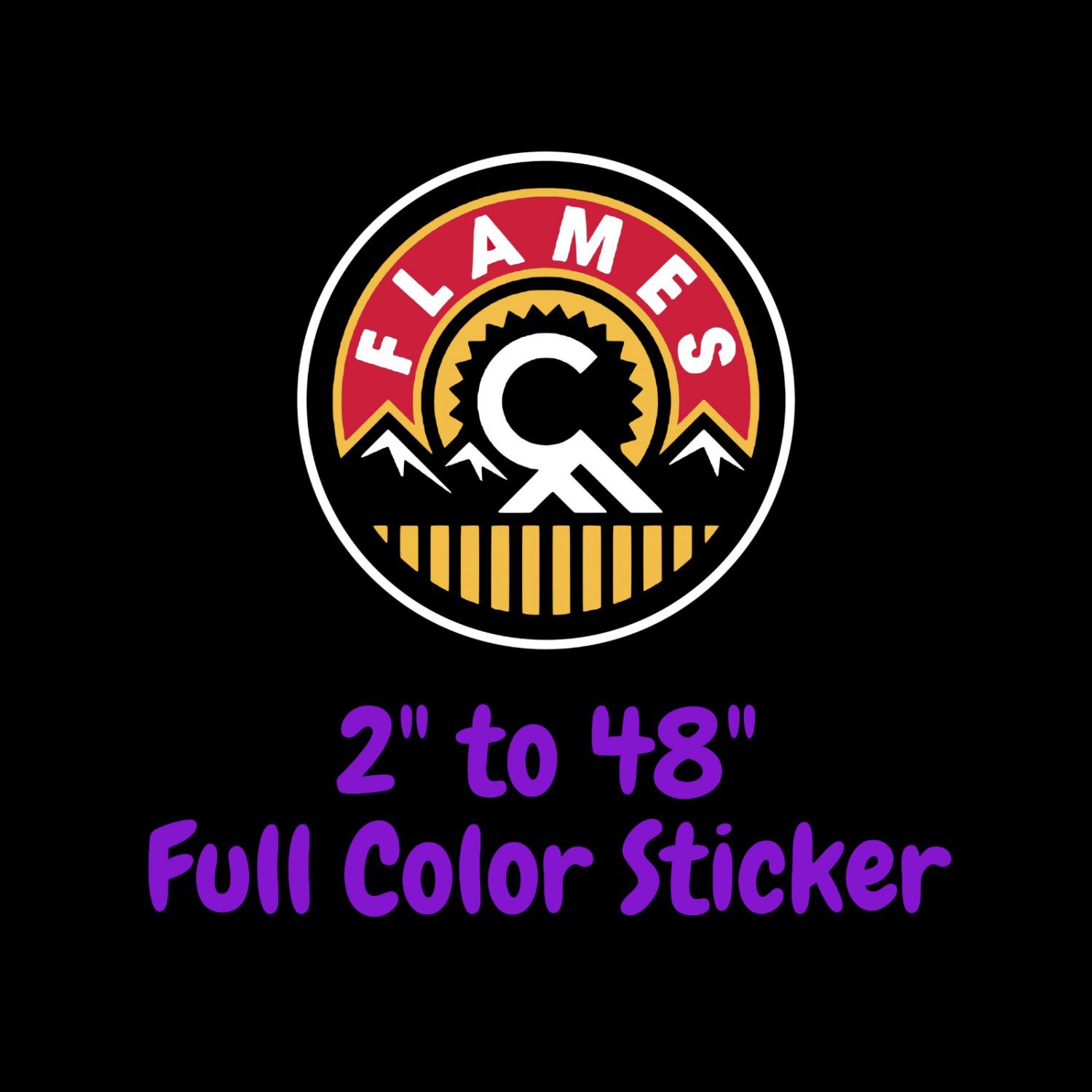 Calgary Flames Full Color Vinyl Decal | Hydroflask decal | Cornhole decal 4
