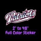 New England Patriots Full Color Vinyl Decal | Hydroflask decal Cornhole decal 4