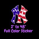 New York Yankees Full Color Vinyl Decal | Hydroflask decal | Cornhole decal 2
