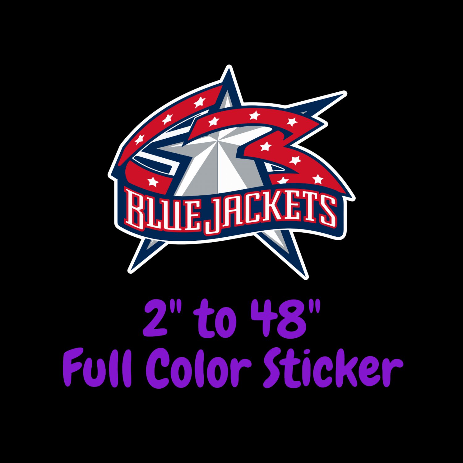 Columbus Blue Jackets Full Color Vinyl Decal | Hydroflask decal Cornhole decal 5