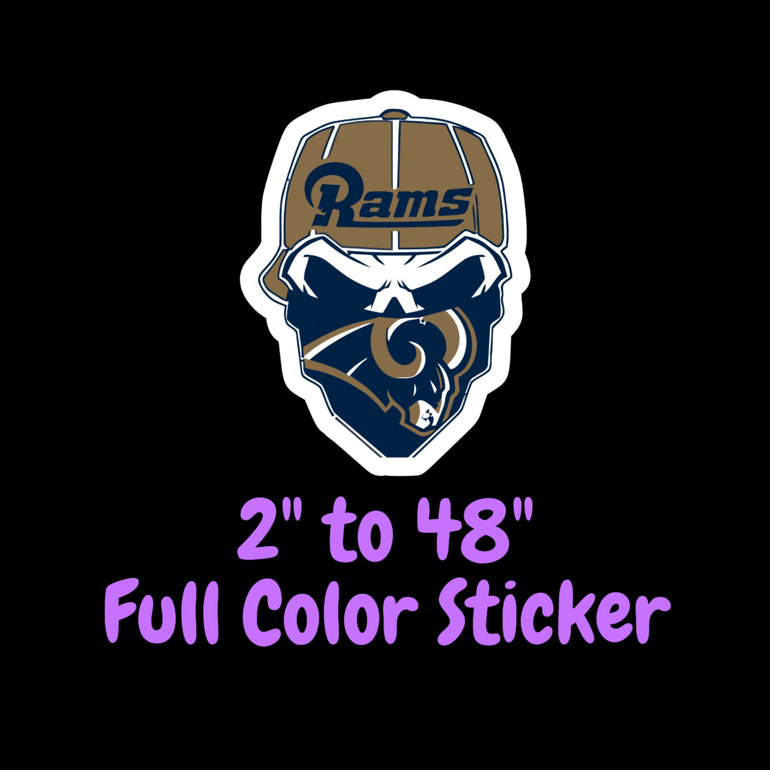 Los Angeles Rams Full Color Vinyl Decal | Hydroflask decal | Cornhole decal 5