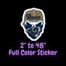 Los Angeles Rams Full Color Vinyl Decal | Hydroflask decal | Cornhole decal 5