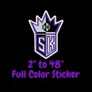 Sacramento Kings Full Color Vinyl Decal | Hydroflask decal | Cornhole decal 5