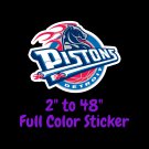 Detroit Pistons Full Color Vinyl Decal | Hydroflask decal | Cornhole decal 3