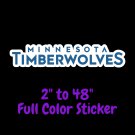 Minnesota Timberwolves Full Color Vinyl Decal Hydroflask decal Cornhole decal 1
