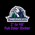 Minnesota Timberwolves Full Color Vinyl Decal Hydroflask decal Cornhole decal 4