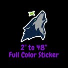 Minnesota Timberwolves Full Color Vinyl Decal Hydroflask decal Cornhole decal 3