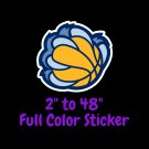 Memphis Grizzlies Full Color Vinyl Decal | Hydroflask decal | Cornhole decal 3