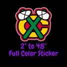 Chicago Blackhawks Full Color Vinyl Decal | Hydroflask decal | Cornhole decal 4