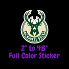 Milwaukee Bucks Full Color Vinyl Decal | Hydroflask decal | Cornhole decal 5
