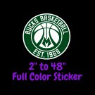 Milwaukee Bucks Full Color Vinyl Decal | Hydroflask decal | Cornhole decal 3