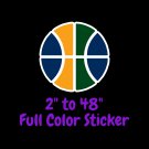 Utah Jazz Full Color Vinyl Decal | Hydroflask decal | Cornhole decal 1