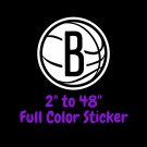 Brooklyn Nets Full Color Vinyl Decal | Hydroflask decal | Cornhole decal 5