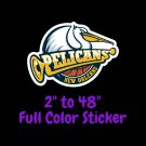 New Orleans Pelicans Full Color Vinyl Decal | Hydroflask decal Cornhole decal 2