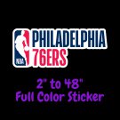 Philadelphia 76ers Full Color Vinyl Decal | Hydroflask decal | Cornhole decal 4