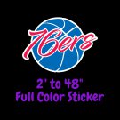 Philadelphia 76ers Full Color Vinyl Decal | Hydroflask decal | Cornhole decal 3