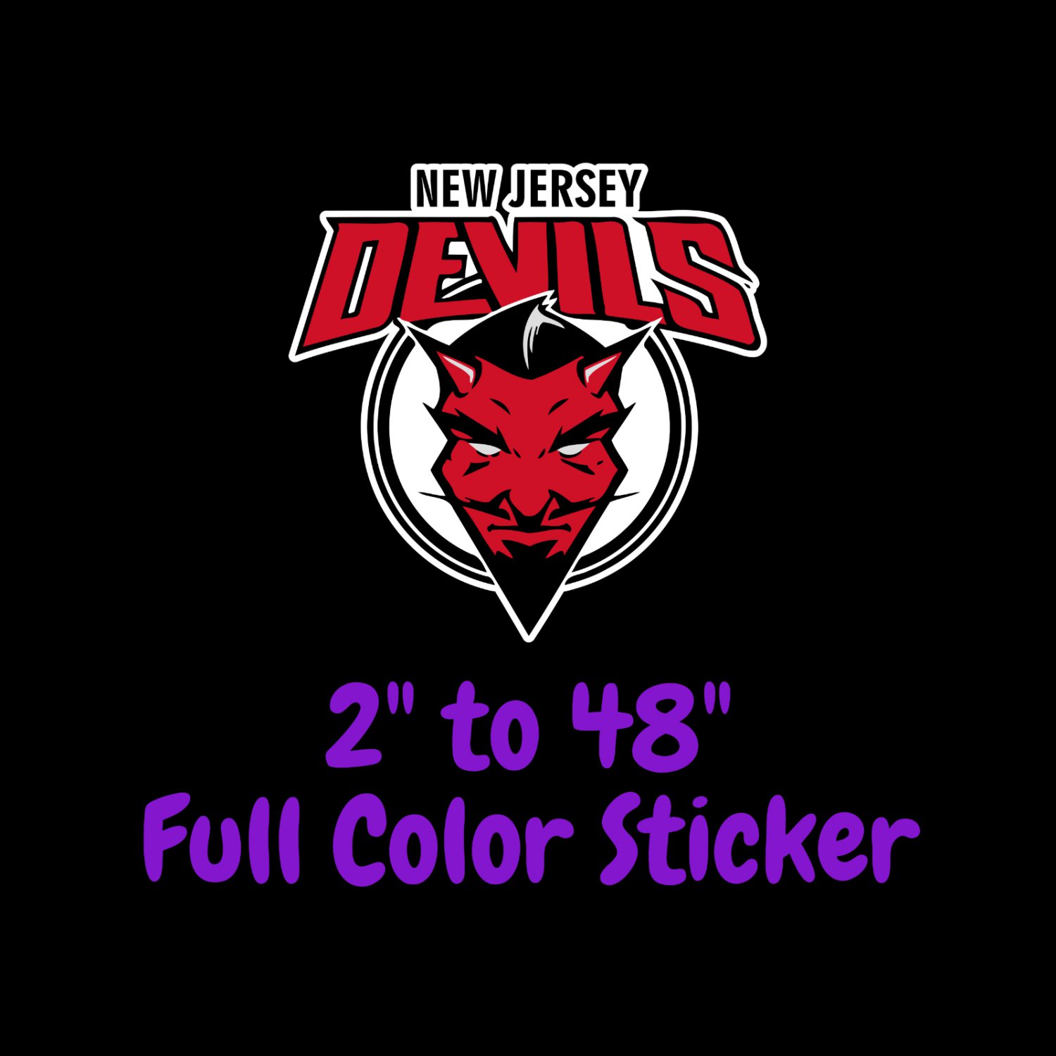 New Jersey Devils Full Color Vinyl Decal | Hydroflask decal | Cornhole decal 2