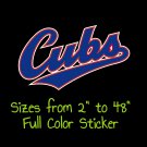 Chicago Cubs Full Color Vinyl Decal | Hydroflask decal | Cornhole decal 13