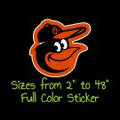 Baltimore Orioles Full Color Vinyl Decal | Hydroflask decal | Cornhole decal 1