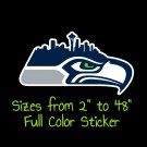 Seattle Seahawks Full Color Vinyl Decal | Hydroflask decal | Cornhole decal 16