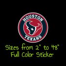 Houston Texans Full Color Vinyl Decal | Hydroflask decal | Cornhole decal 1