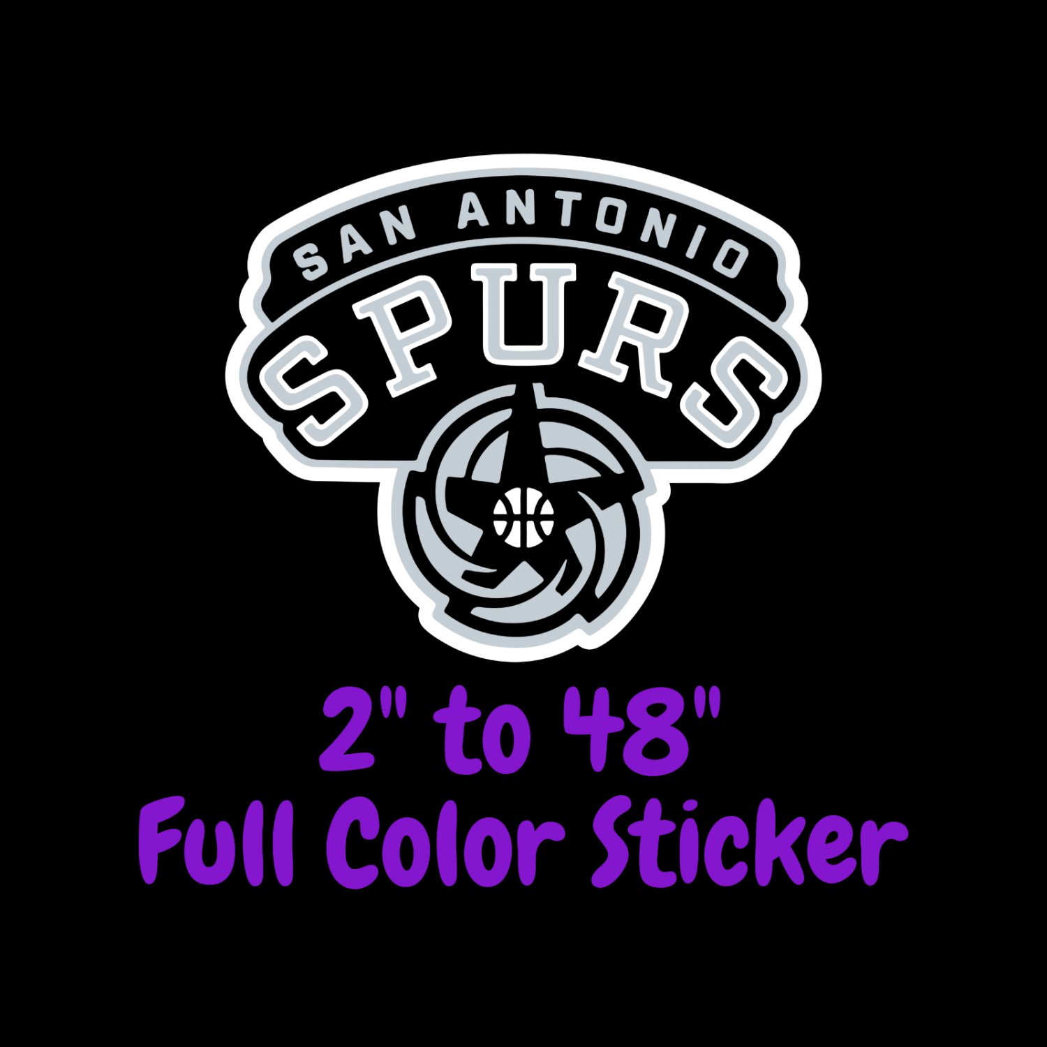 San Antonio Spurs Full Color Vinyl Decal | Hydroflask decal | Cornhole decal 3