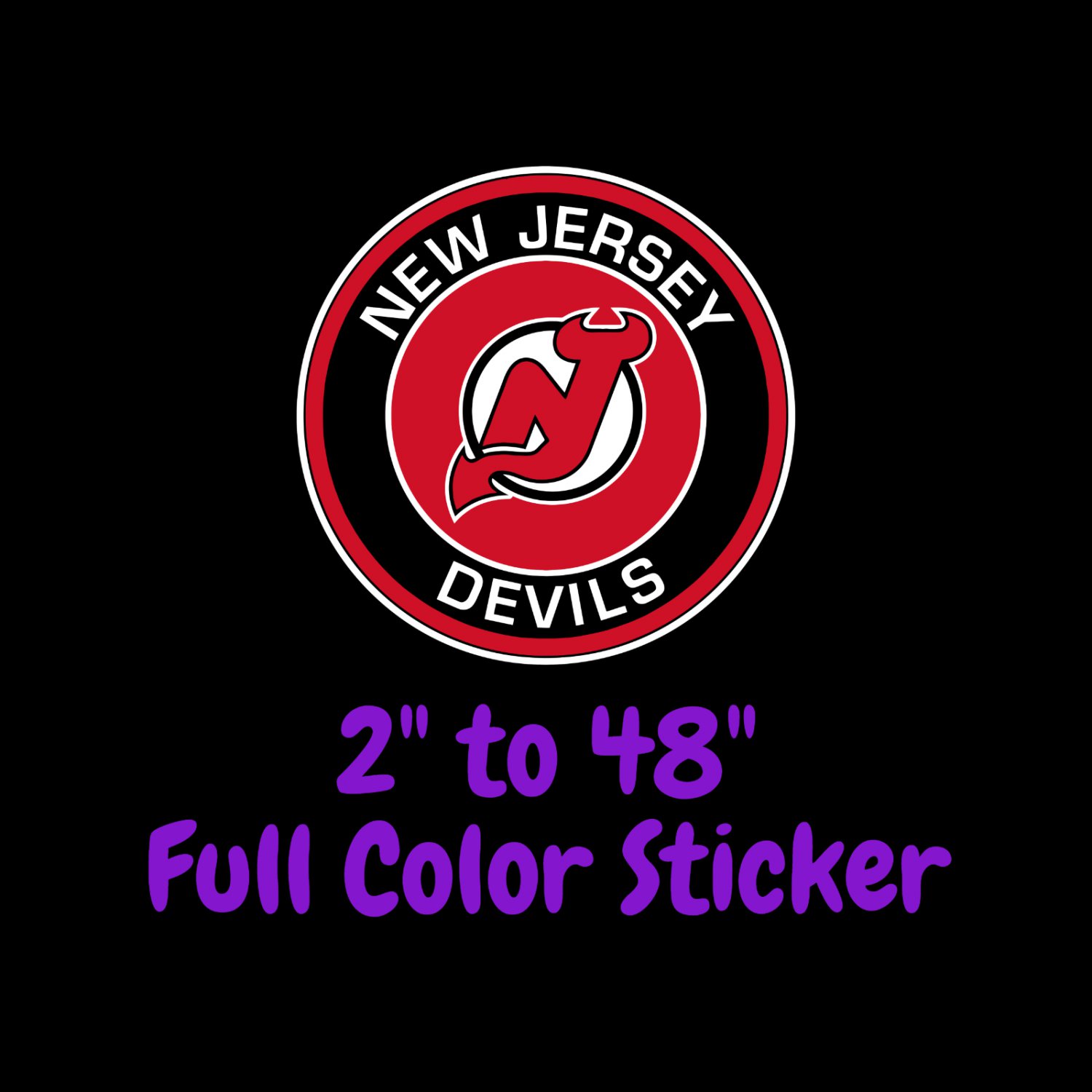 New Jersey Devils Full Color Vinyl Decal | Hydroflask decal | Cornhole decal 4
