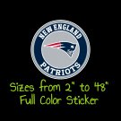 New England Patriots Full Color Vinyl Decal | Hydroflask decal Cornhole decal 5