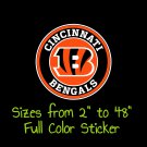 Cincinnati Bengals Full Color Vinyl Decal | Hydroflask decal | Cornhole decal 1