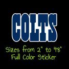 Indianapolis Colts Full Color Vinyl Decal | Hydroflask decal | Cornhole decal 2