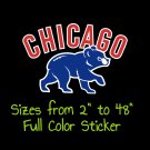 Chicago Cubs Full Color Vinyl Decal | Hydroflask decal | Cornhole decal 17