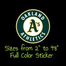 Oakland Athletics Full Color Vinyl Decal | Hydroflask decal | Cornhole decal 2